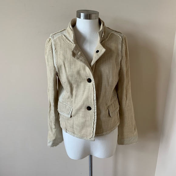 Tory Burch Tan Textured Woven Jacket - Picture 3 of 9